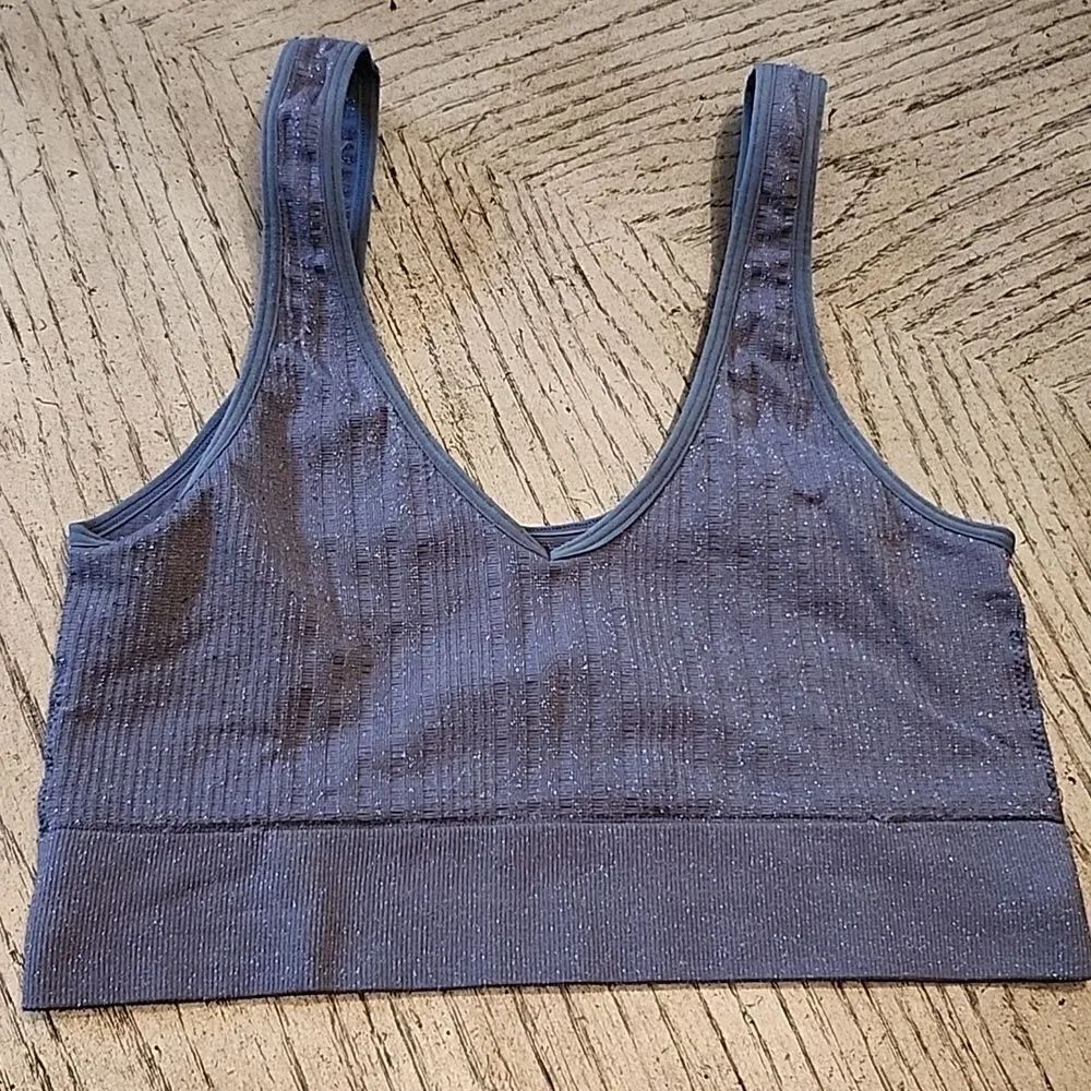 Gray sprakly sports bra size M free press